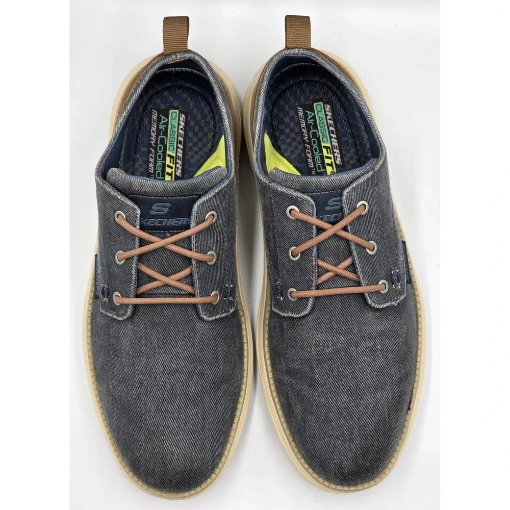 Skechers Men's Status 2.0 Pexton Casual Oxford Shoe Navy 65910 US Men's Size 9.5